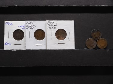 1889, 1896, 1899, 1902, 1904, 1905 Indian Head Cents