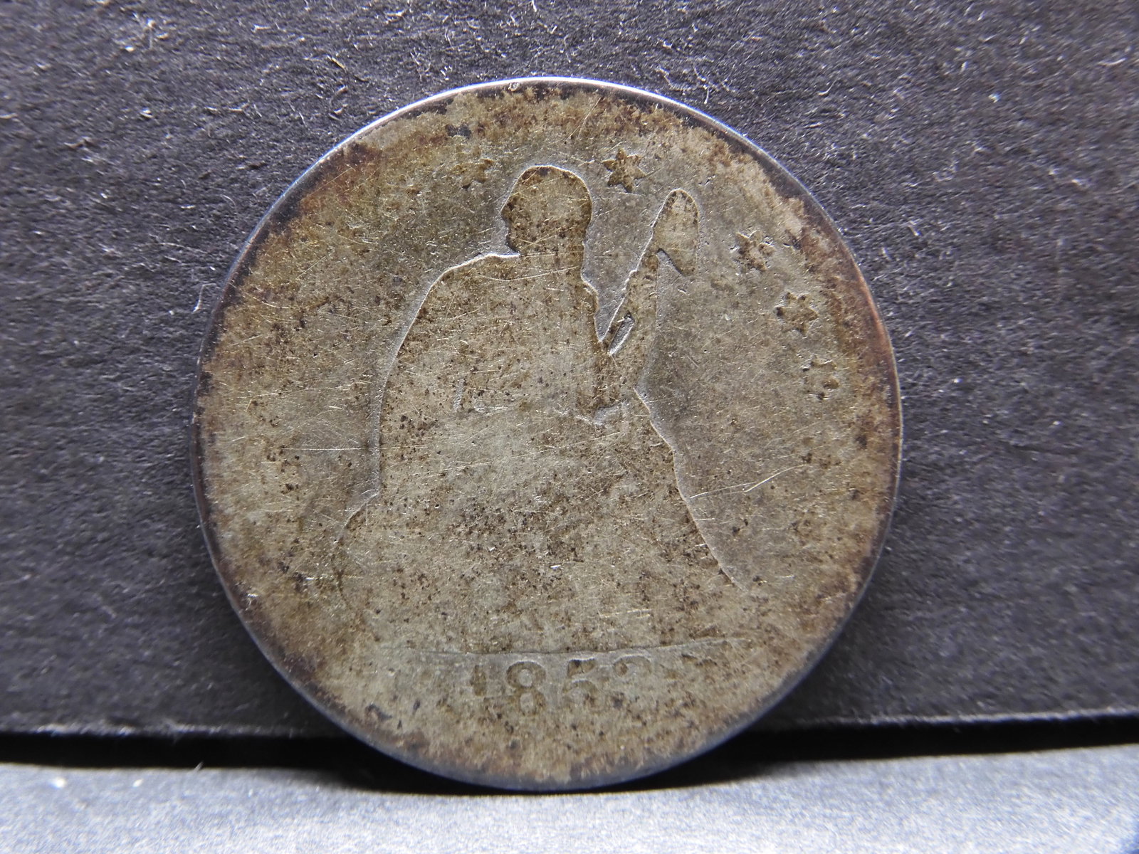 1853 Arrows & Rays Seated Liberty Quarter (1 of 2)