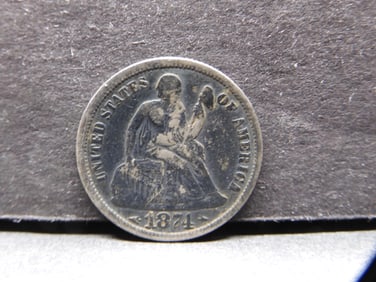 **FINE/VF** 1874 w/ Arrows Seated Liberty Dime