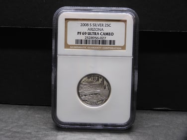 2008-S PROOF Arizona Statehood Silver Quarter - NGC PF69 ULTRA CAMEO