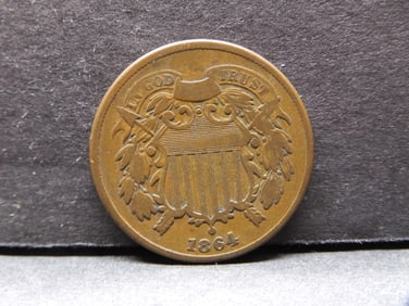 **VG/FINE - First Year of Issue** 1864 Two Cent Piece