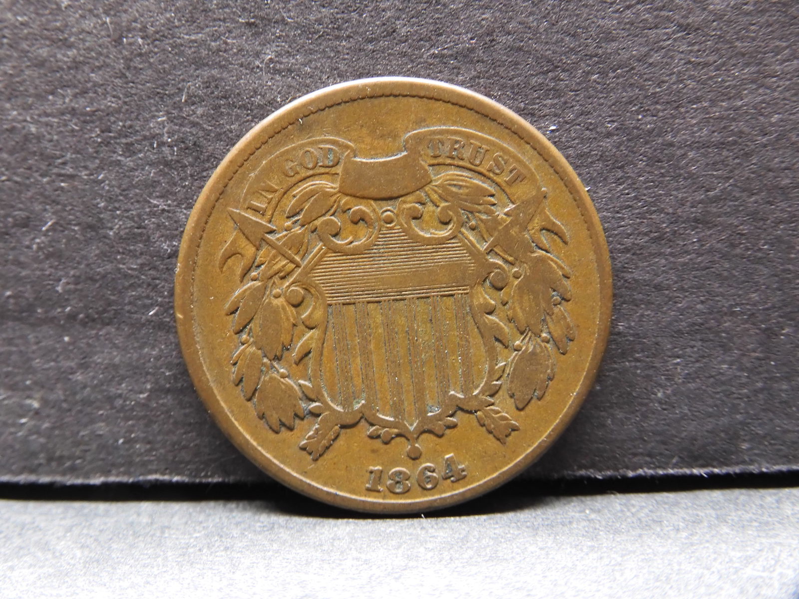 **VG/FINE - First Year of Issue** 1864 Two Cent Piece (1 of 2)