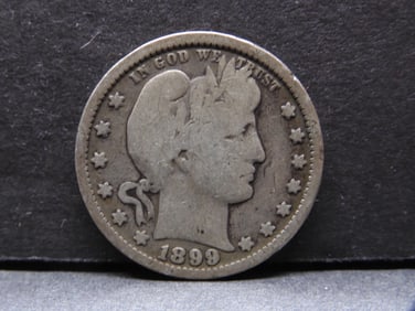 1899-P  Barber Silver Quarter