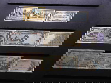 Lot of Nine *Cool* Various World Currency Notes