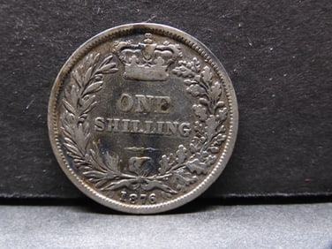 1876 Great Britain 1 Shilling Silver Coin **FINE**