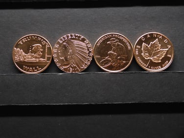 Group of Four Various Designed .999 FINE COPPER Medals