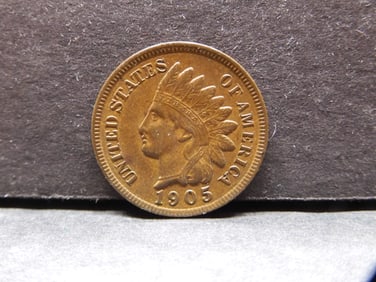 1905 Red /Brown Indian Head Cent- Full Liberty, Four Diamonds