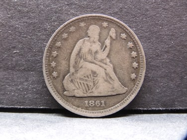 1861 Seated Liberty Quarter Nice VF Original