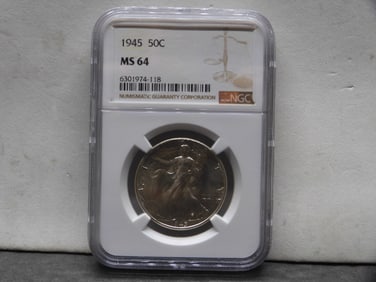 1945 Walking Liberty Half Dollar - NGC MS64
