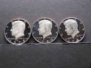 Lot of Three PROOF Kennedy Half Dollars
