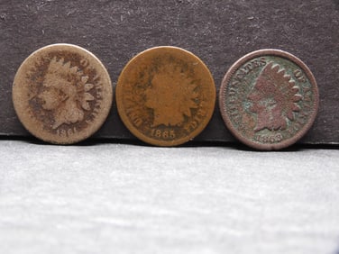 1861, 1863, 1865 Indian Head Cents