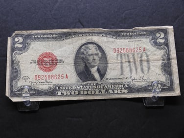 1928-G First Small-Sized $2 RED SEAL Banknote