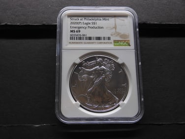 2020-P American Silver Eagle - NGC MS69 *Emergency Production*