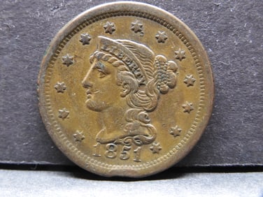 1851 Braided Hair Large Cent