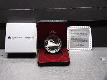 1986 PROOF Canadian 100th Anniv. Transcontinental Railroad Silver Dollar in OGP