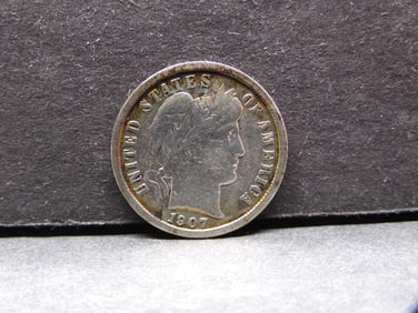 1907 Barber Silver Dime