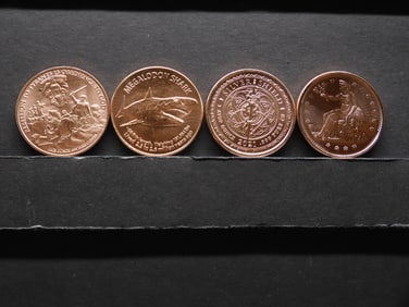 Group of Four Various Designed .999 FINE COPPER Medals