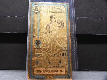 1/200th Troy Oz. 24K GOLD 2022 $5 Nevada Gold back