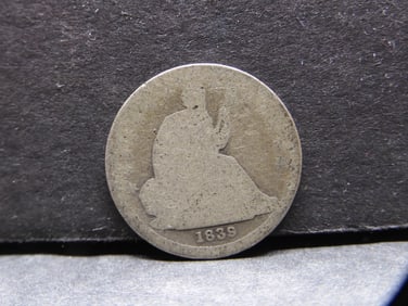 **AG - Average Circ** 1839 No Drapery Seated Liberty Dime