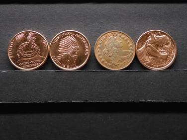 Group of Four Various Designed .999 FINE COPPER Medals