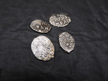 Lot of Four 1547-84 Soviet Silver Wire Money - Ivan the Terrible