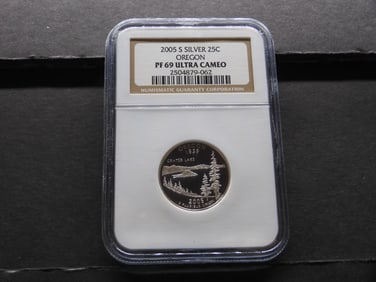 2005-S PROOF Oregon Statehood Silver Quarter - NGC PF69 ULTRA CAMEO