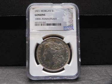 1921 Morgan Dollar - NGC Genuine 100th Anniv.