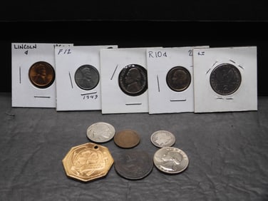 Grab Bag of U.S. & World Coins & Tokens