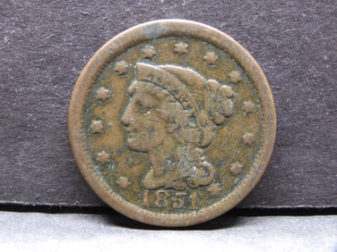 1851 Braided Hair Large Cent