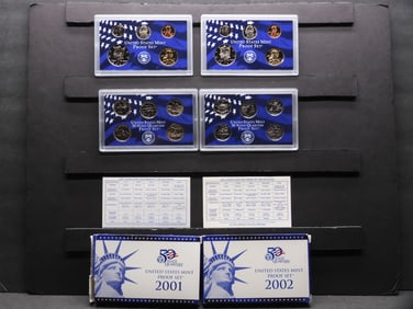 2001-S & 2002-S U.S. Mint Proof Sets