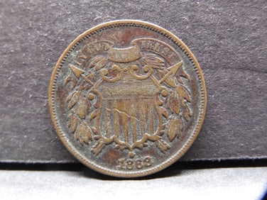 **Great Details - VF** 1868 Two Cent Piece