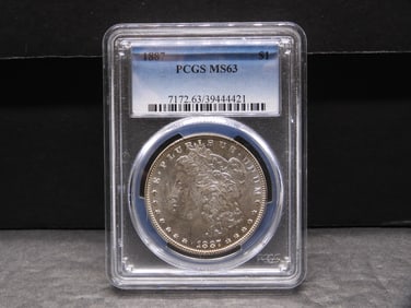 1887 Morgan Silver Dollar - PCGS MS63
