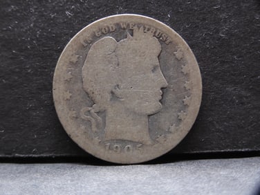 1905-S Barber Silver Quarter