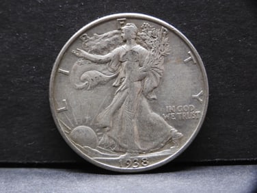 1938-D Walking Liberty Half Dollar - Key Date!!  XF++
