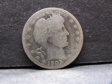 1905-O Barber Silver Quarter