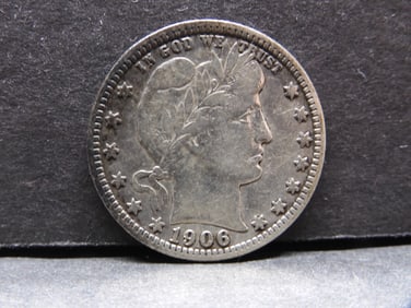 **Great Details - VF+** 1906-D Barber Silver Quarter