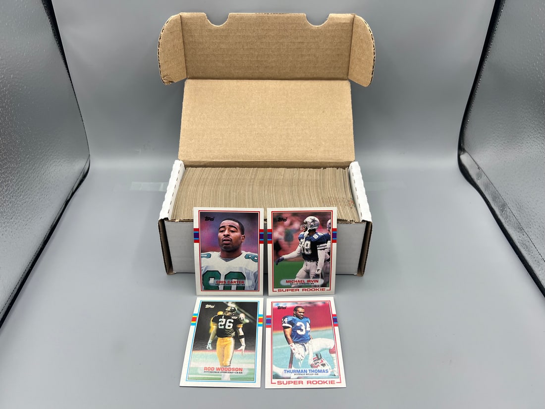 1989 Topps Football Complete Set W/ Cris Carter RC, Michael Irvin RC, Rod Woodson RC, & Thurman (1 of 5)