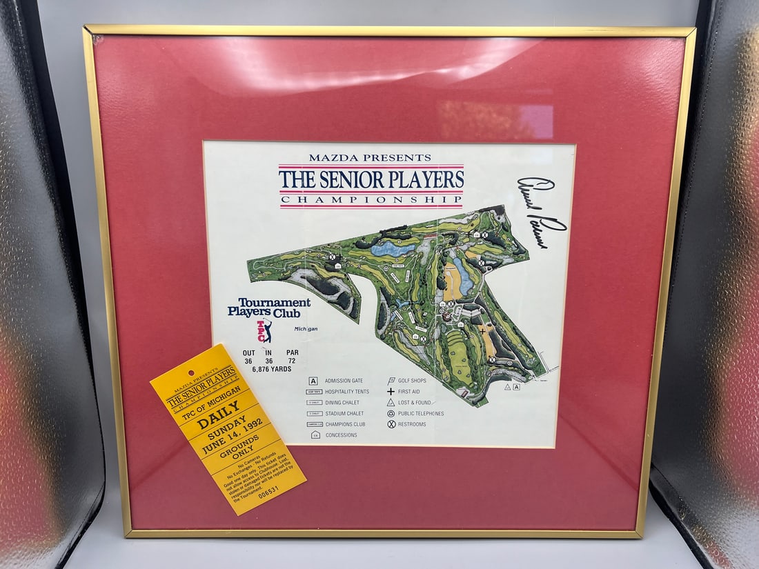 1992 The Senior Players Championship Arnold Palmer In Person Autographed Tournament Map W/ Authentic (1 of 4)