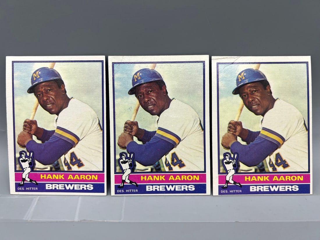 Lot of (3) 1976 Topps Hank Aaron #550 (1 of 2)