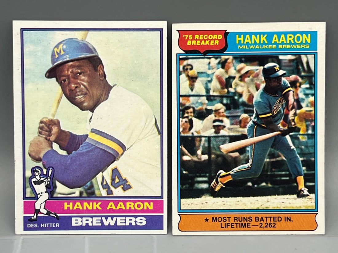 1976 Topps Hank Aaron #550 & Record Breaker #1 (1 of 2)