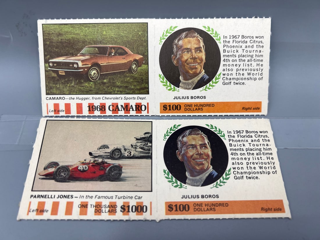 1968 American Oil Parnelli Jones/Julius Boros & Julius Boros/Camaro Full Panels: 1968 American Oil Parnelli Jones/Julius Boros & Julius Boros/Camaro Full Panels