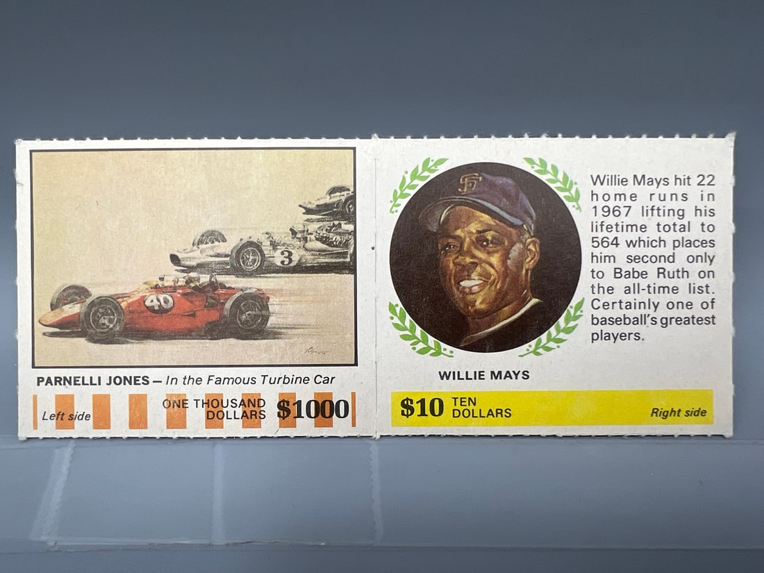 1968 American Oil Parnelli Jones/Willie Mays Full Panel: 1968 American Oil Parnelli Jones/Willie Mays Full Panel