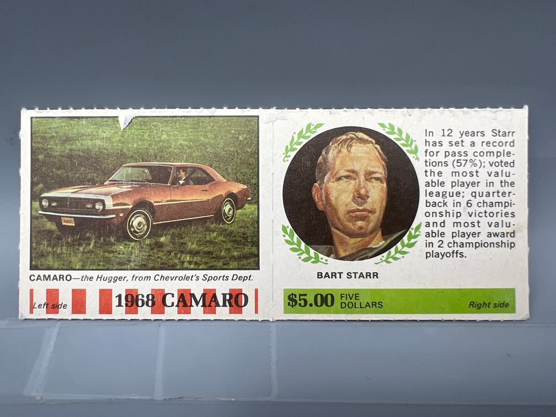 1968 American Oil Camaro/Bart Starr Full Panel: 1968 American Oil Camaro/Bart Starr Full Panel