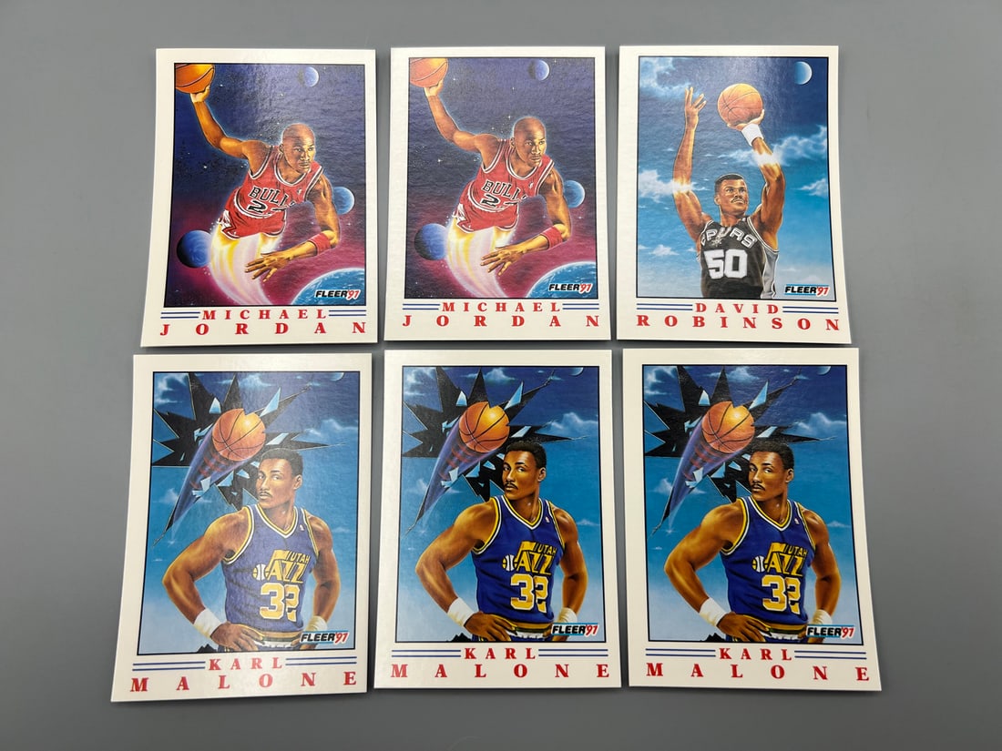 Lot of (6) 1991 Fleer Basketball Pro-Visions Insert Cards - Varying Conditions - Michael Jordan (1 of 2)