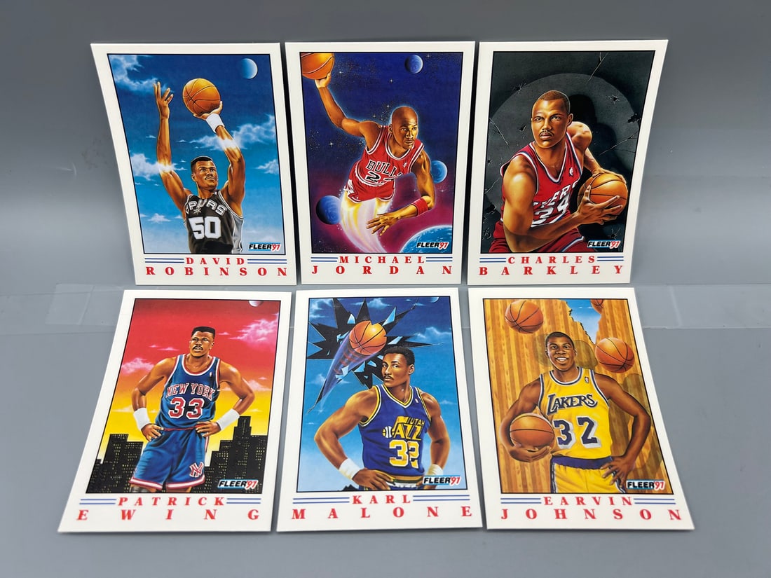 1991 Fleer Pro-Visions Basketball Complete 6 Card Insert Set - Michael Jordan (1 of 2)
