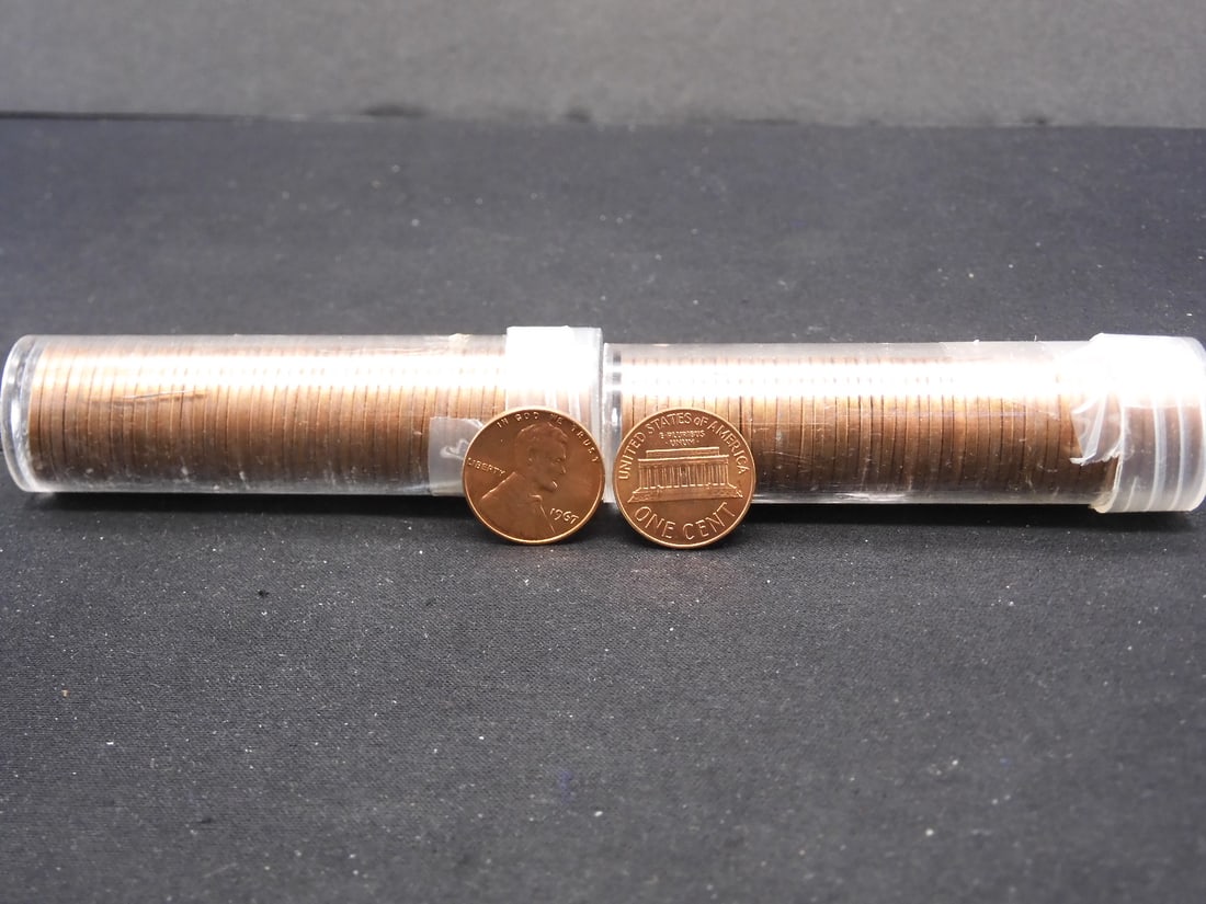 2 GEM BU Red Lincoln Cent Rolls -1967- Tough Dates (1 of 2)