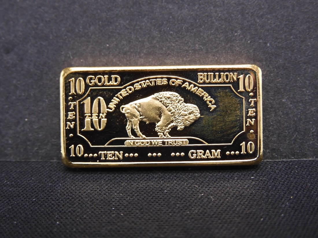 Clad 10 gram 100 Mills .999 Fine Gold Clad Buffalo: Clad 10 gram 100 Mills .999 Fine Gold Clad Buffalo
