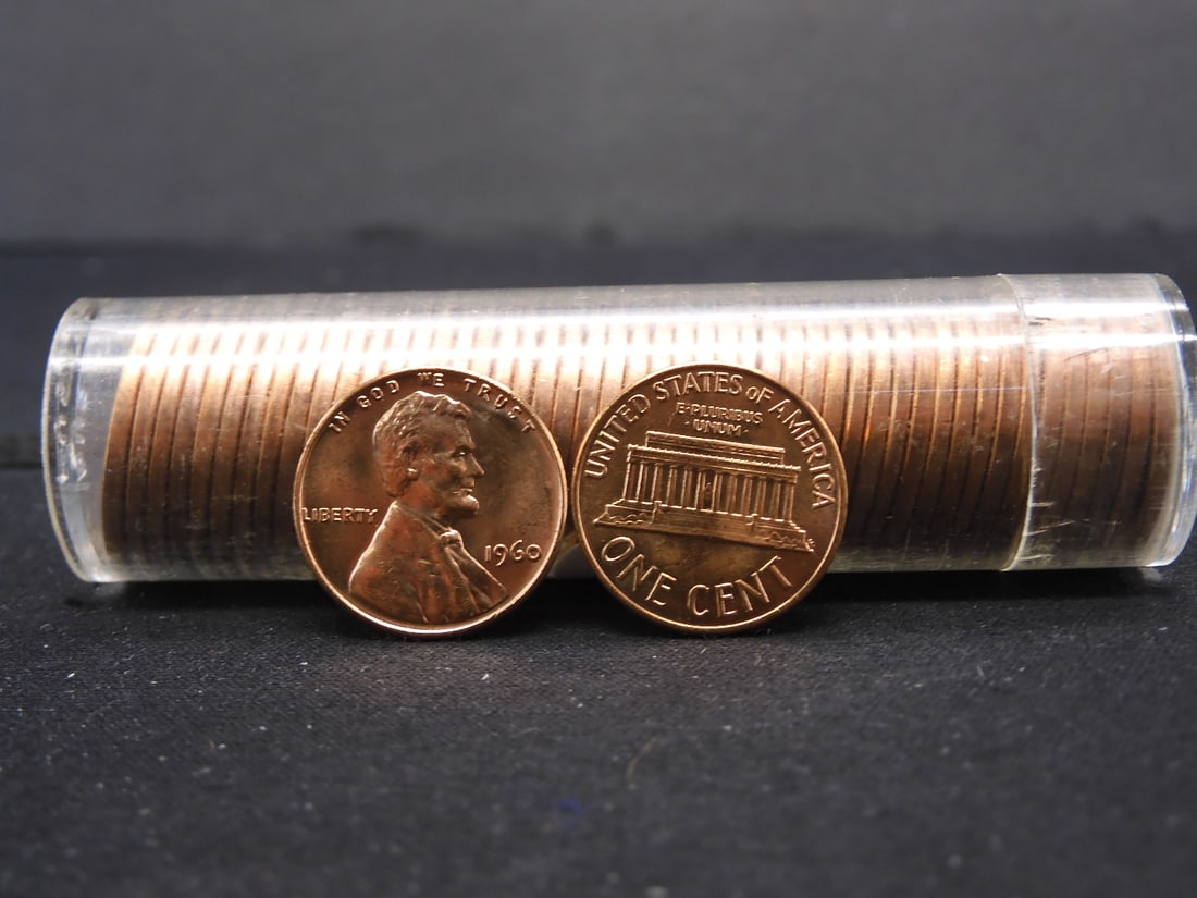 1960 GEM BU Red Roll of Lincoln Cents (1 of 2)