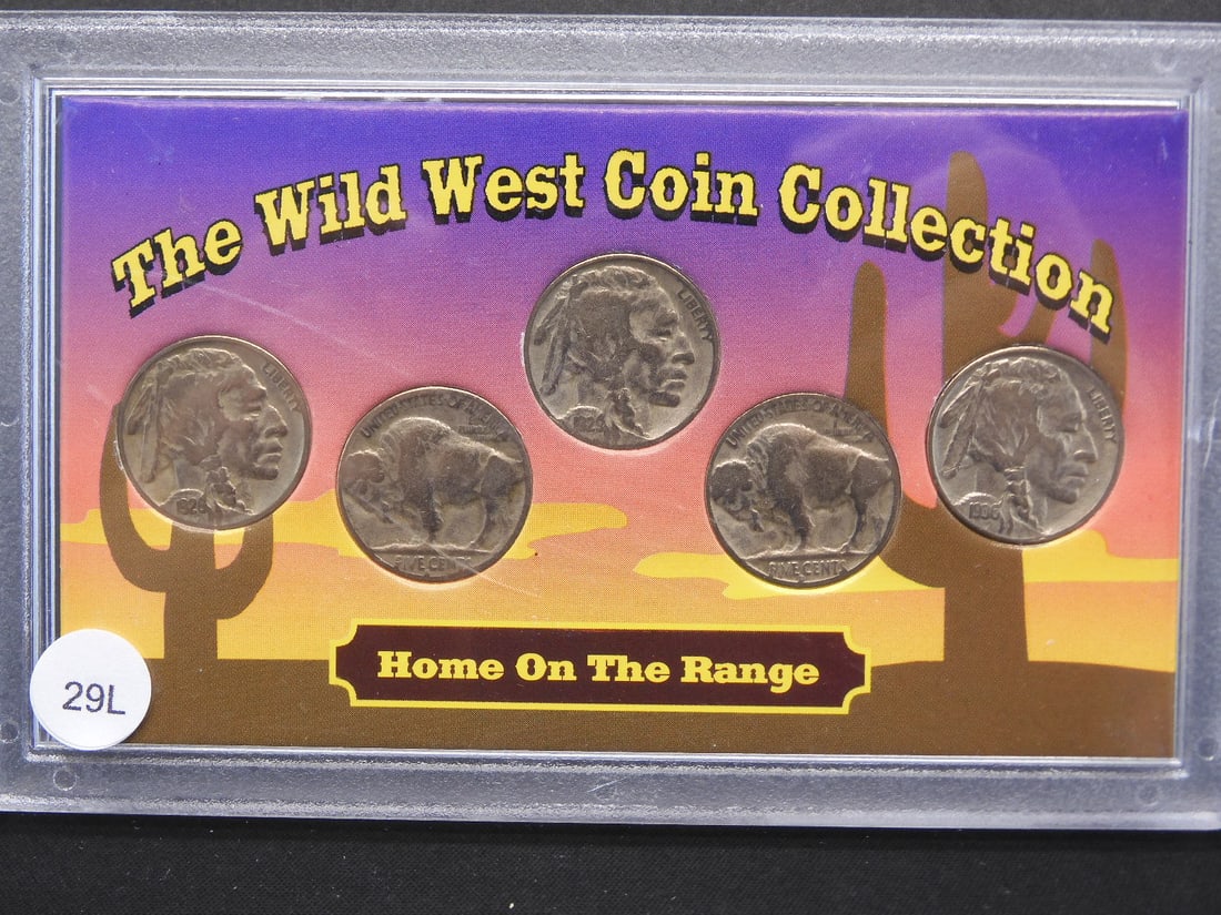Five Buffalo Nickels The Wild West Coin Collection (1 of 5)