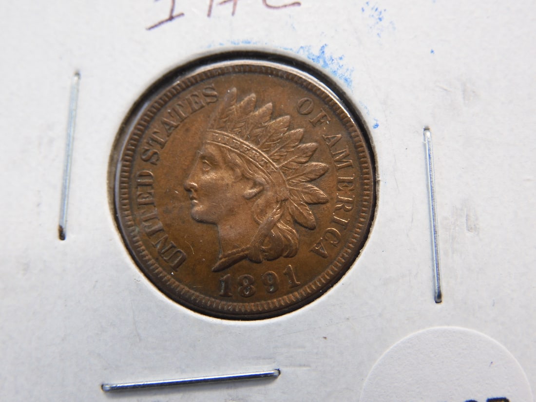 1891 Indian Head Cent. XF (1 of 3)